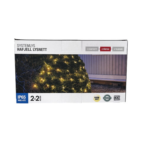 Systemlys lysnett 2×2 M 100 LED påbygg Hafjell