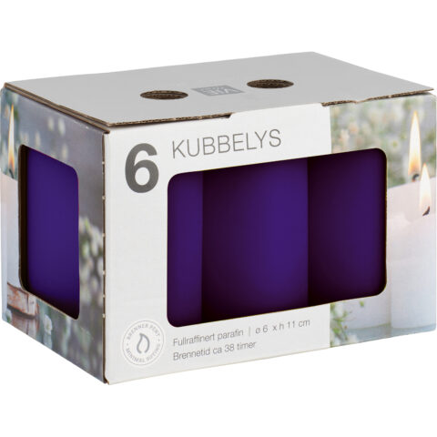 Kubbelys 6-pk 5,7×11 cm lilla