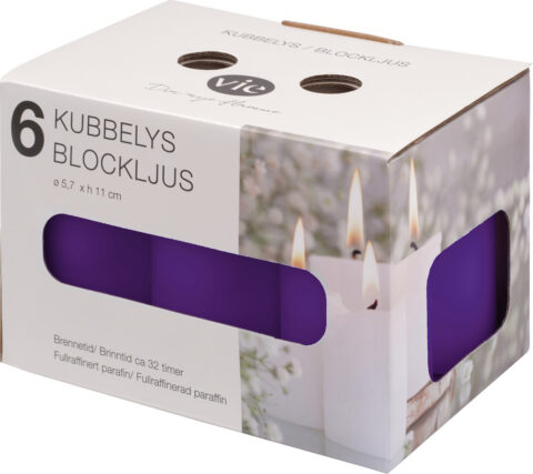 Kubbelys 6-pk 5,7×11 cm lilla