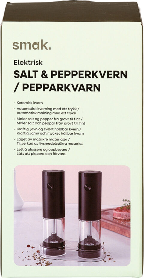 Salt og pepperkvern elektrisk Smak