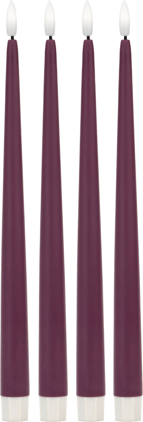 Antikklys led 4-pk 30 cm lilla